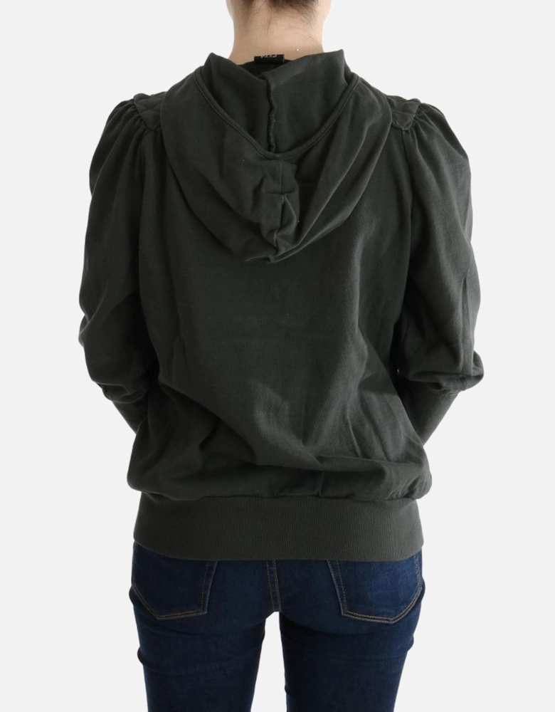 Knit ZipUp Hoodie Model SIG30145 Women - Gray Sweaters