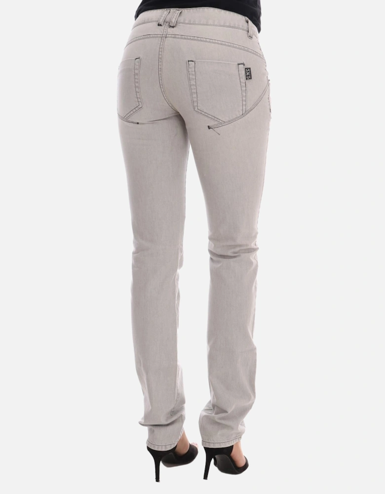 Super Slim Gray Wash Jeans Women Jeans