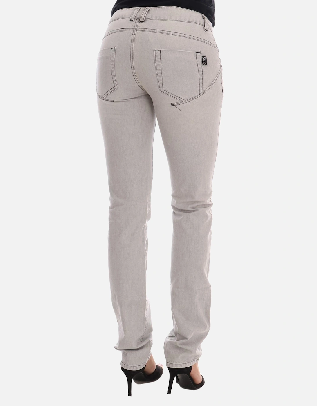 Super Slim Gray Wash Jeans Women Jeans