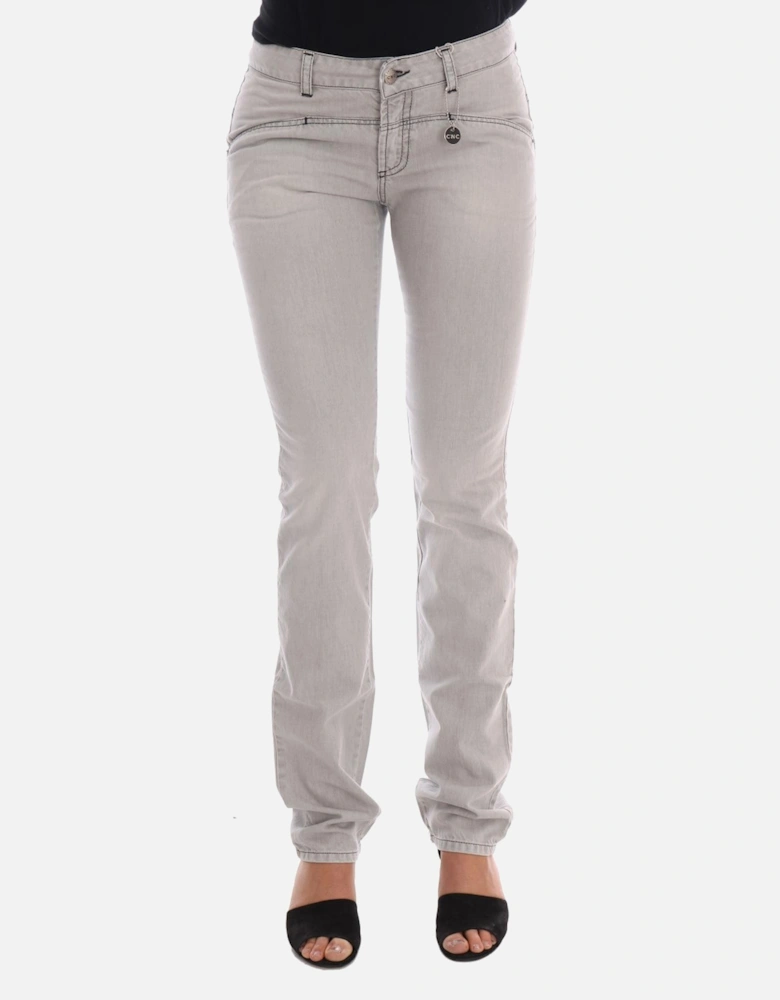 Super Slim Gray Wash Jeans Women Jeans