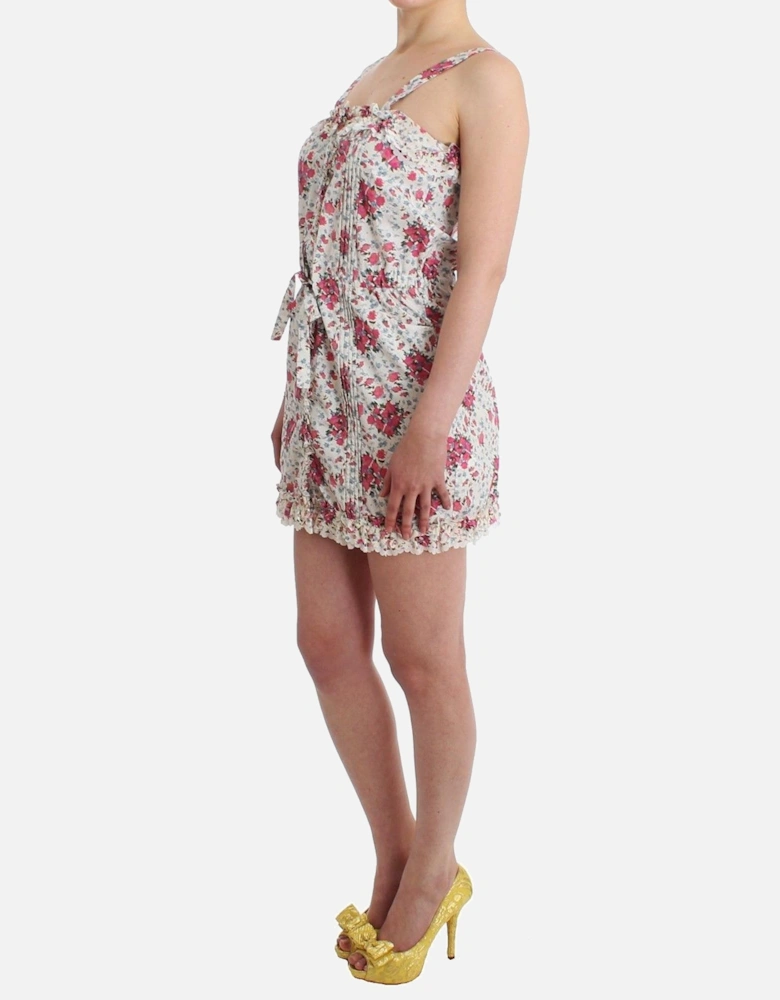 Floral Mini Dress Sleeveless Square Neck Women - Pink Dresses