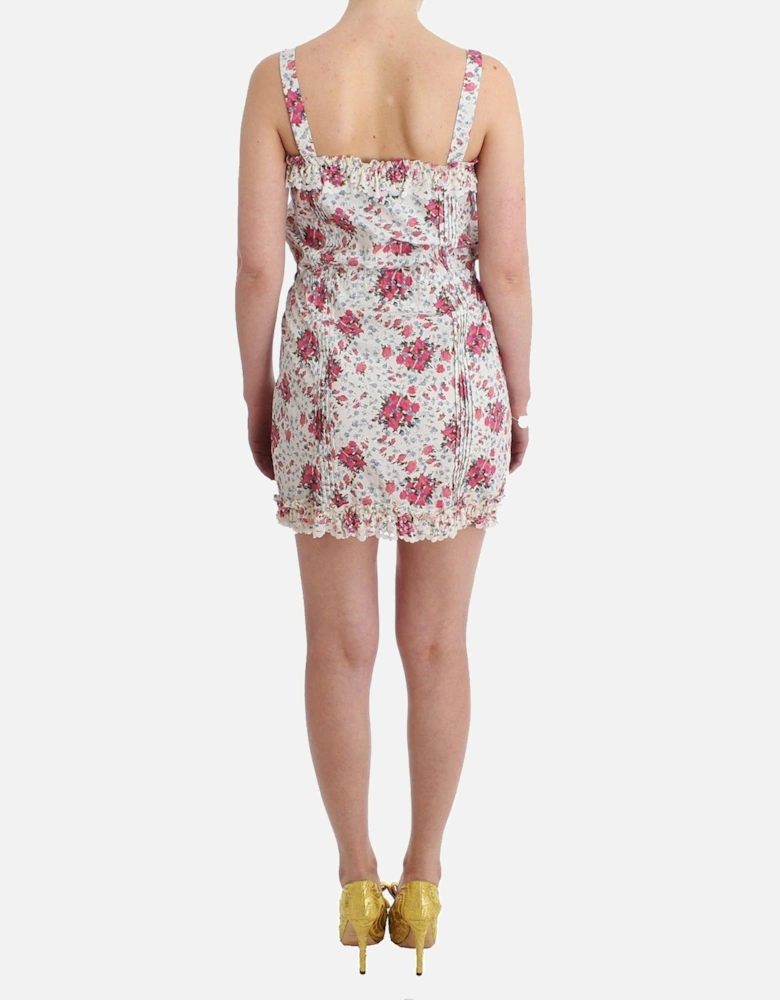 Floral Mini Dress Sleeveless Square Neck Women - Pink Dresses