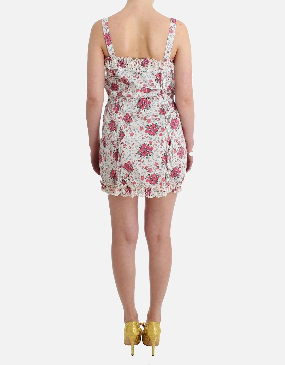 Floral Mini Dress Sleeveless Square Neck Women - Pink Dresses