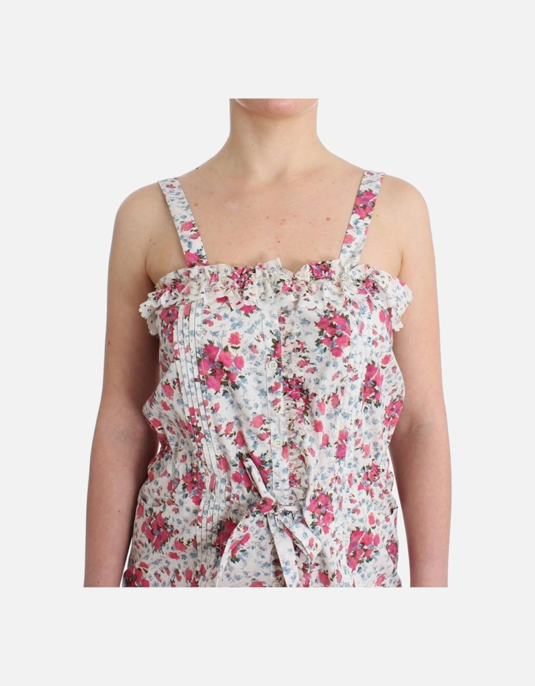 Floral Mini Dress Sleeveless Square Neck Women - Pink Dresses