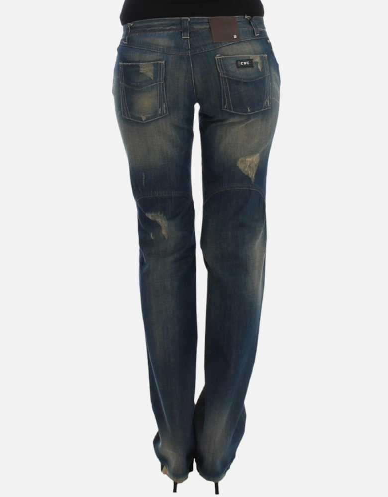 Straight Leg 100% Cotton Jeans Women - Blue Jeans