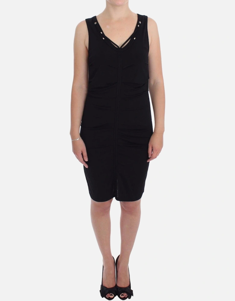 Sleeveless Ruched Jersey Dress Women - Black Dresses