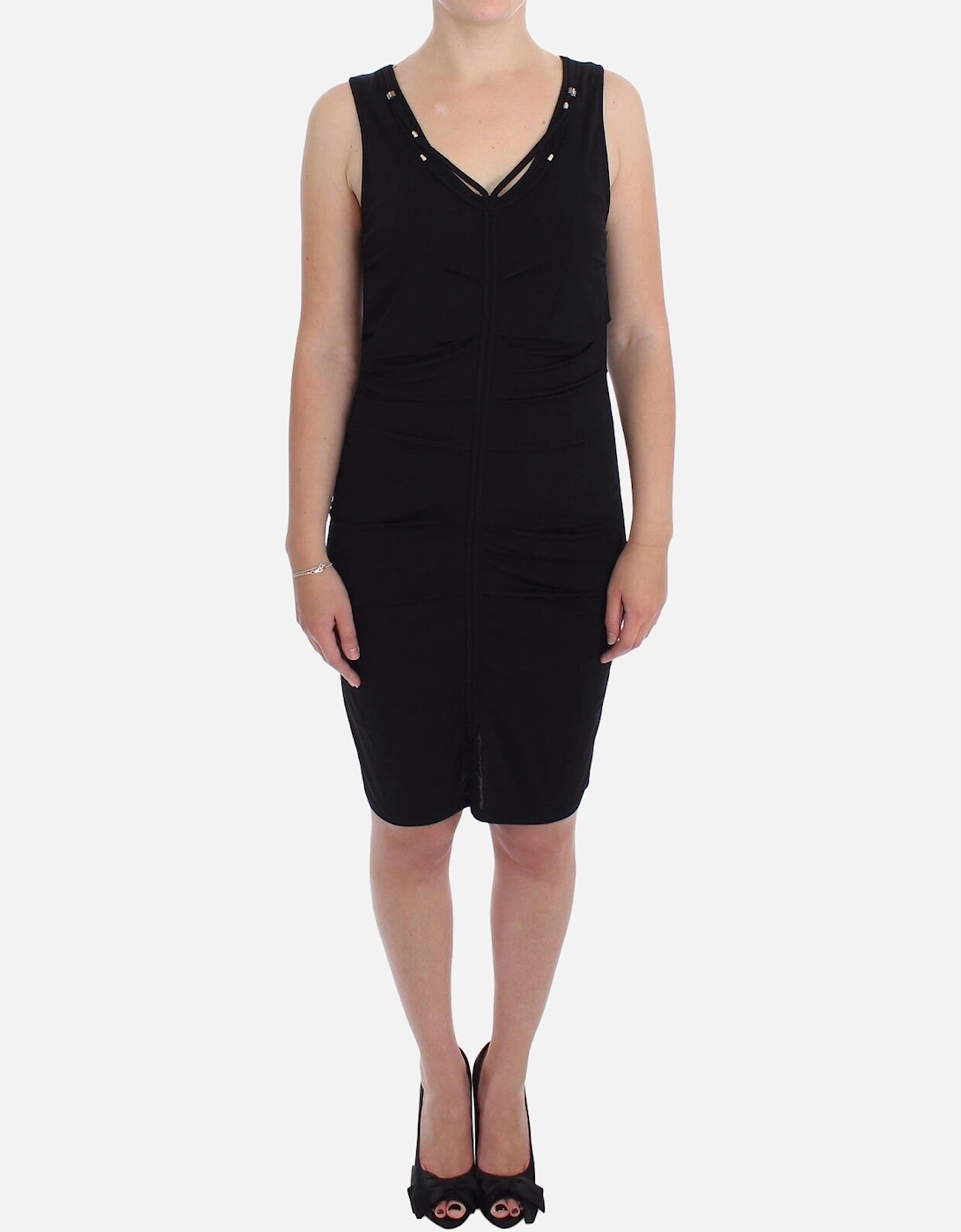 Sleeveless Ruched Jersey Dress Women - Black Dresses, 5 of 4