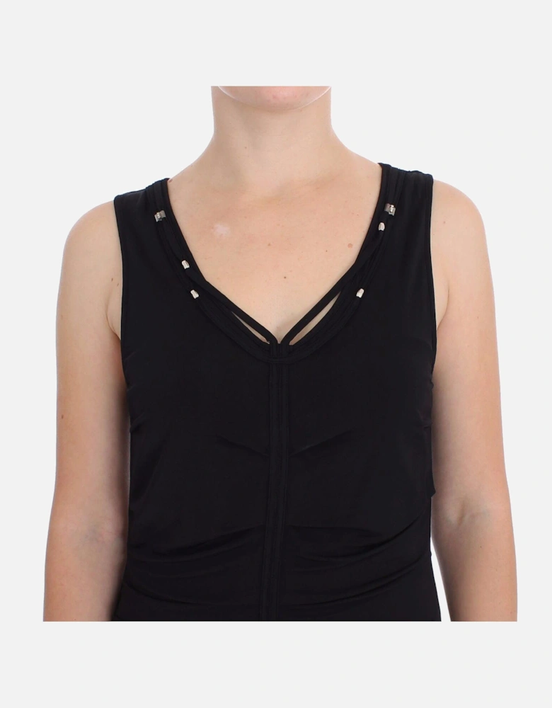 Sleeveless Ruched Jersey Dress Women - Black Dresses