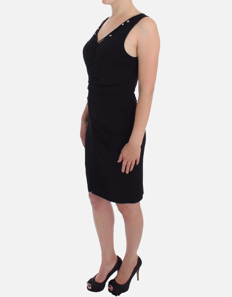 Sleeveless Ruched Jersey Dress Women - Black Dresses