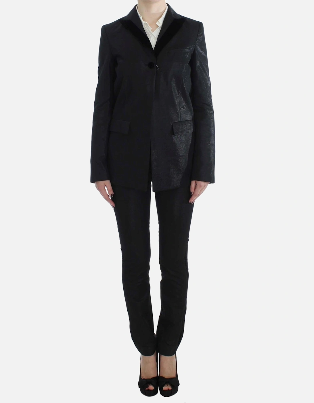 Three-Piece Pants Vest Suit with One-Button Blazer in Black Women, 7 of 6