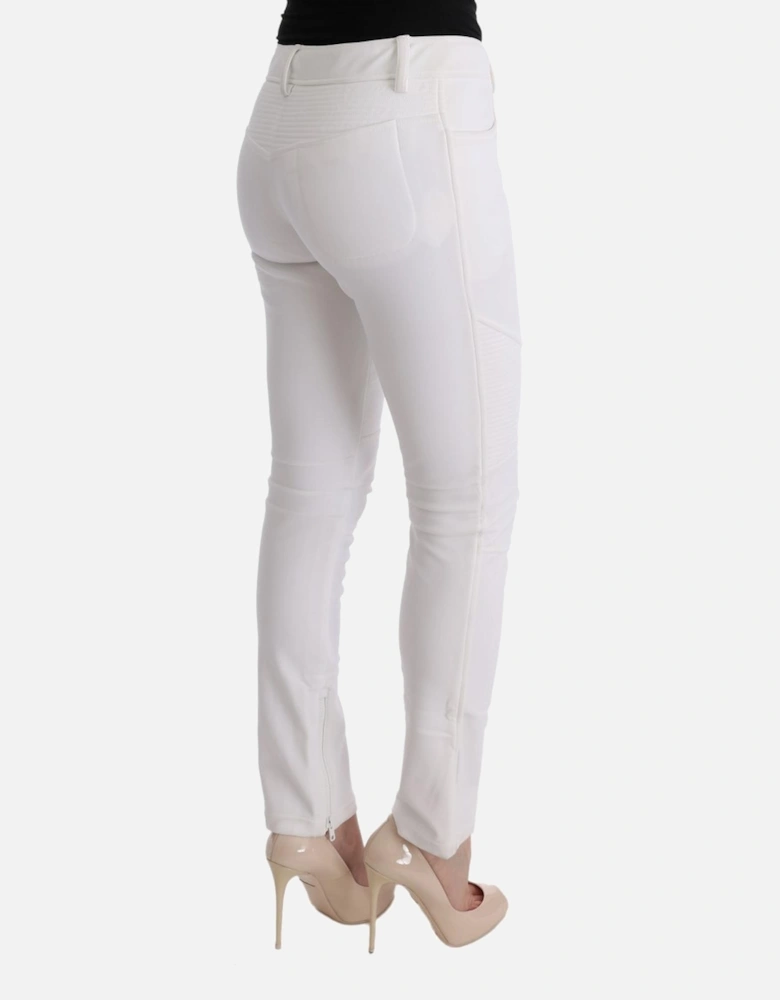 Slim Fit Cotton Pants Women - White Jeans