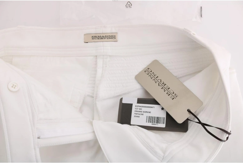 Slim Fit Cotton Pants Women - White Jeans