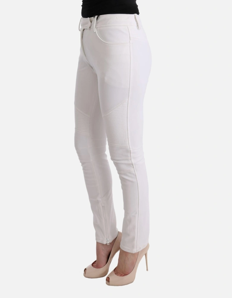 Slim Fit Cotton Pants Women - White Jeans