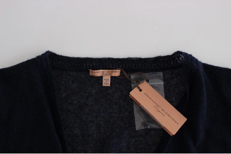 Cashmere Short Sleeve VNeck Cardigan Women - Blue T-Shirts