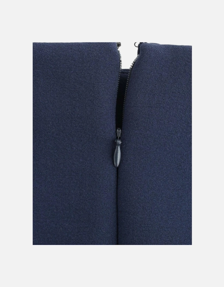 Mini Skirt Jersey Knit Side Slits Women - Blue