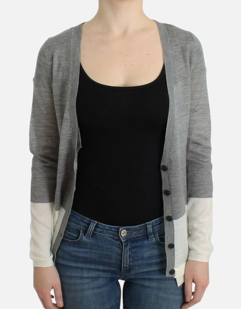 VNeck Long Sleeve Cardigan Women - Gray Sweaters