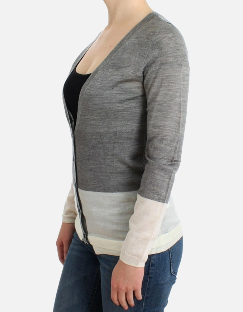 VNeck Long Sleeve Cardigan Women - Gray Sweaters