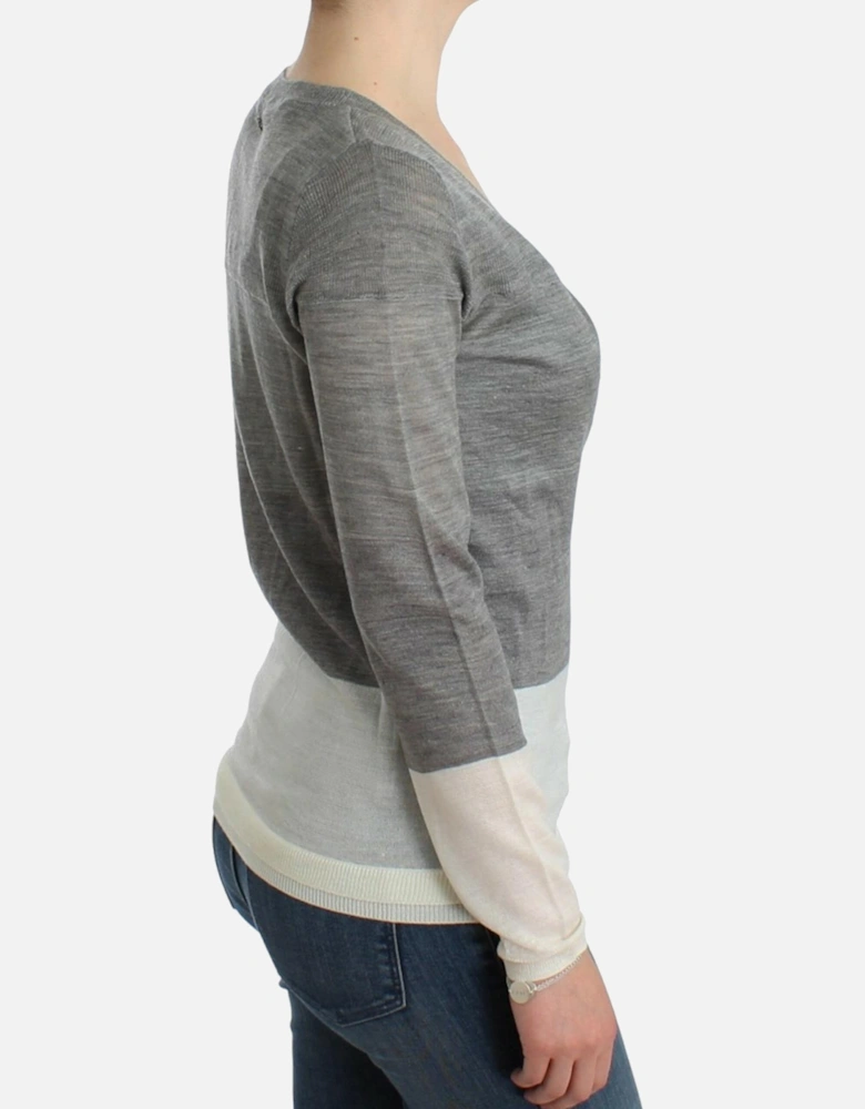 VNeck Long Sleeve Cardigan Women - Gray Sweaters