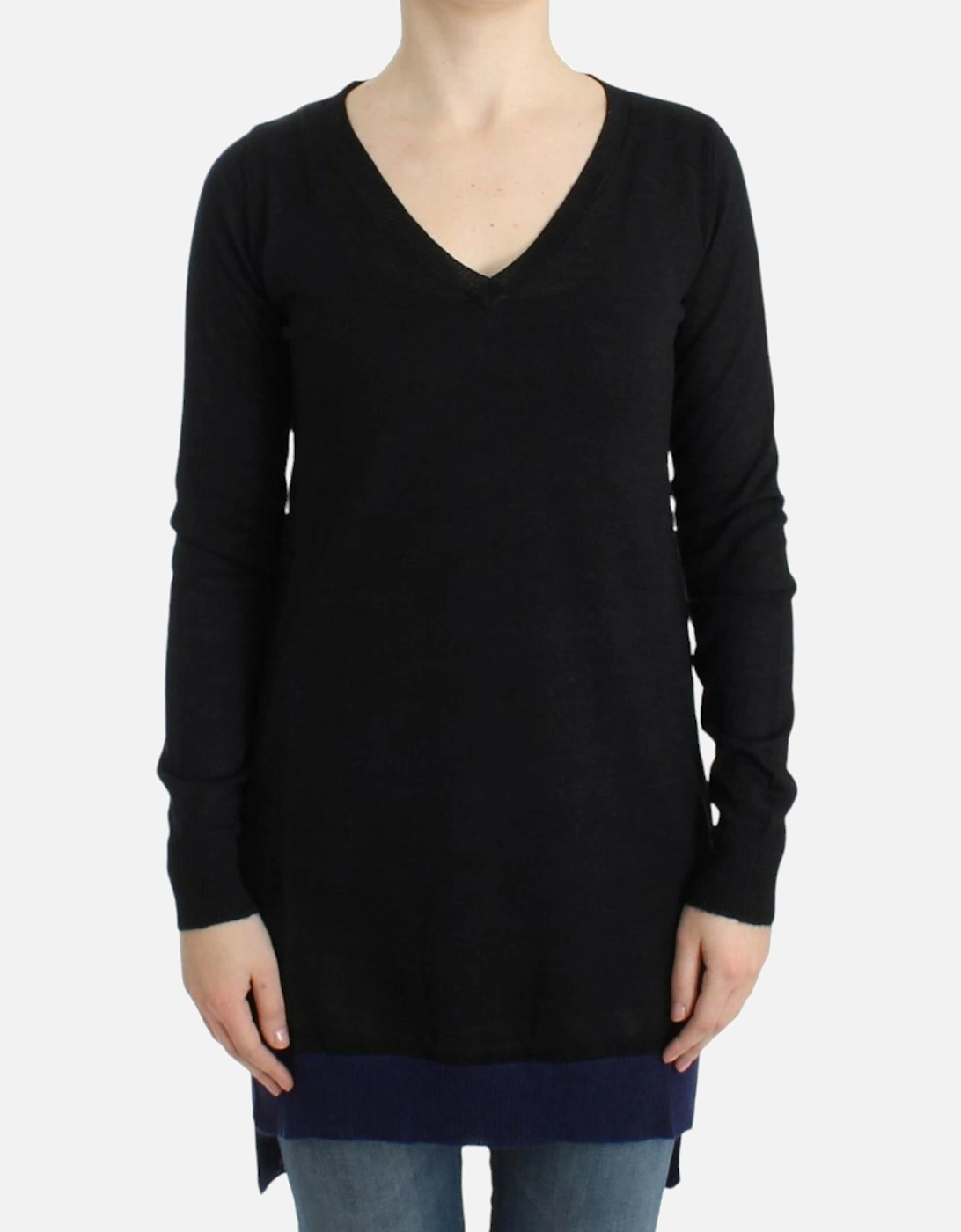 VNeck Long Sleeve Pullover Sweater Women - Black, 7 of 6