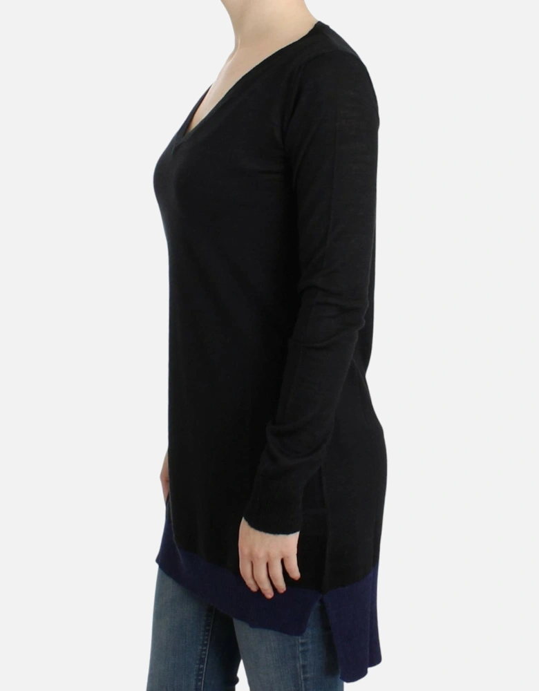 VNeck Long Sleeve Pullover Sweater Women - Black