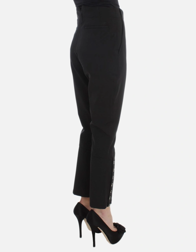 Trousers Button Detail Women - Black Jeans
