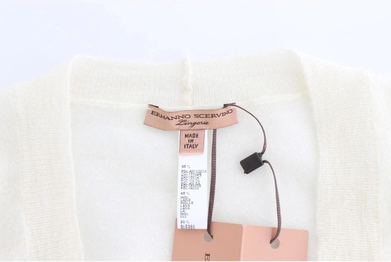 Lingerie Cropped Sweater with Button Closure Women - White