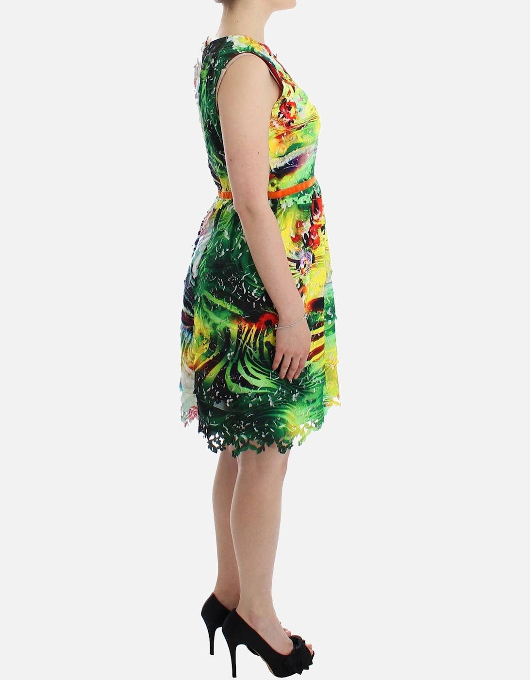 Floral LaserCut Silk Dress Women - Multicolor Dresses
