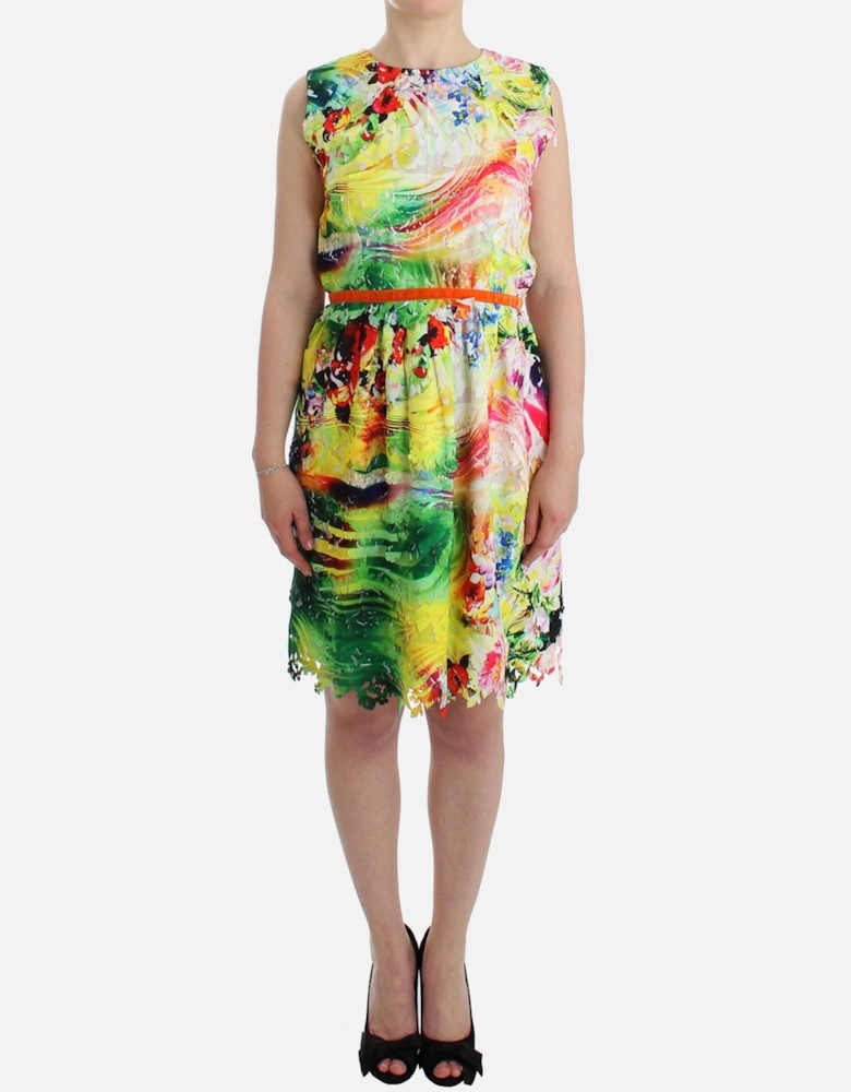 Floral LaserCut Silk Dress Women - Multicolor Dresses
