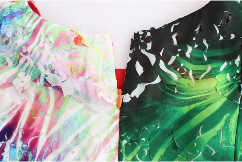 Floral LaserCut Silk Dress Women - Multicolor Dresses