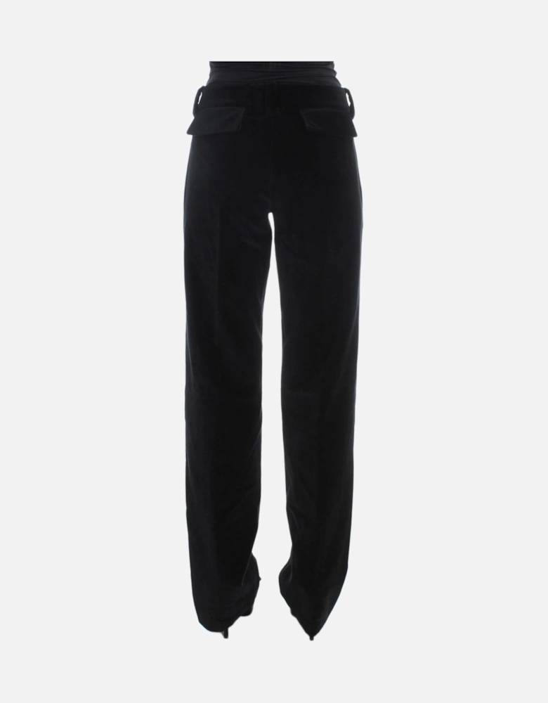 Velvet Trousers Classic Style Women - Black Jeans