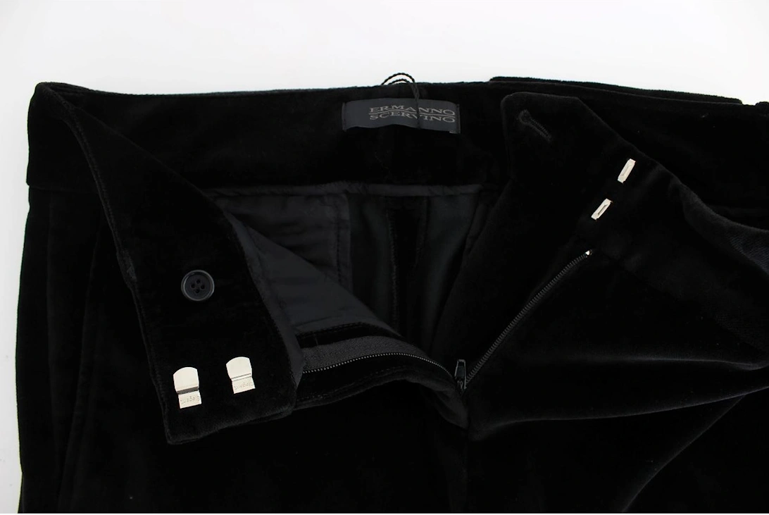 Velvet Trousers Classic Style Women - Black Jeans