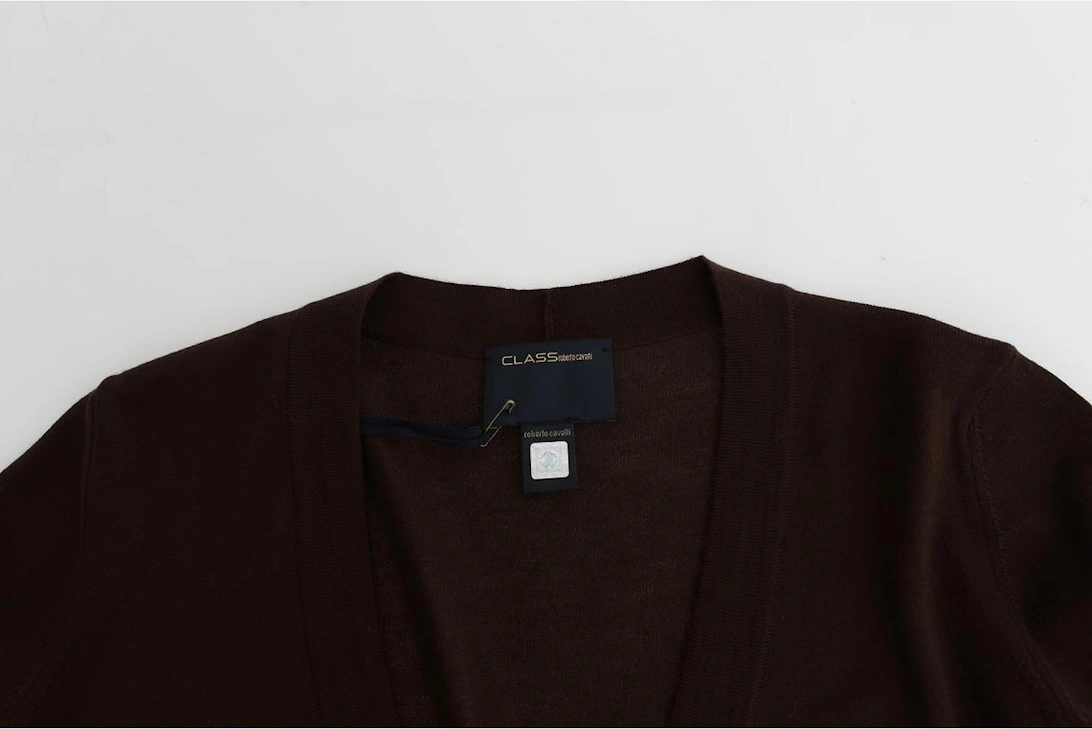 Cropped Cardigan Long Sleeve VNeck Women - Brown Sweaters