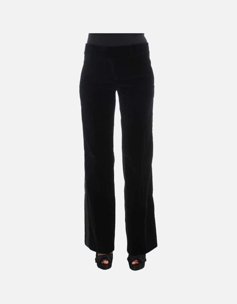 Velvet Trousers Wide Leg Pants Women - Black Jeans