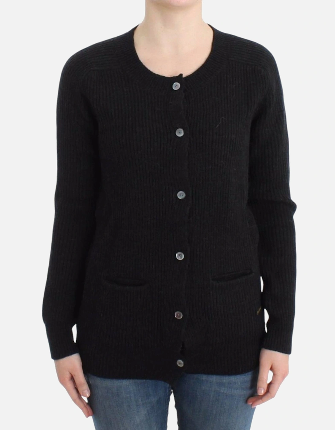 Ribbed Knit Cardigan Long Sleeve Women - Black Sweaters, 7 of 6