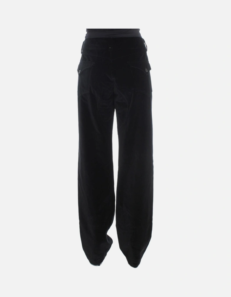 Velvet Pants Straight Leg Women - Black Jeans