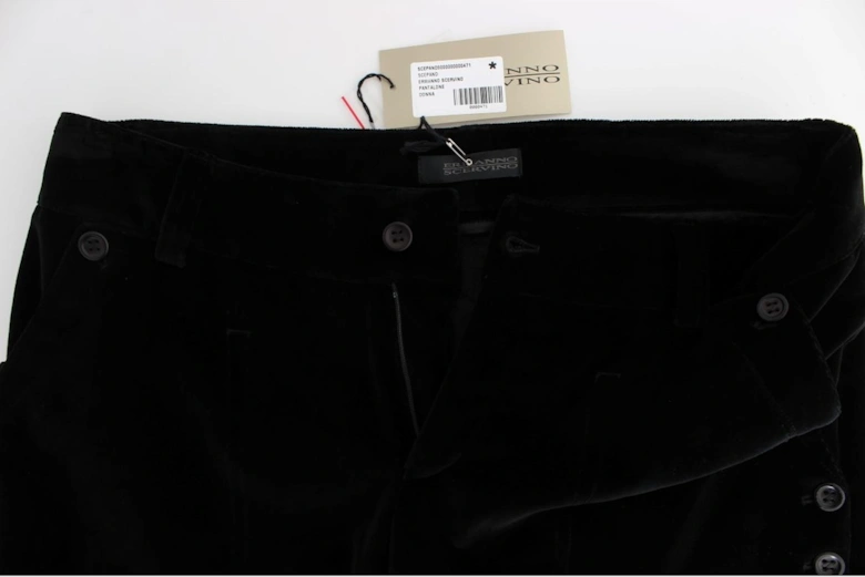 Velvet Pants Straight Leg Women - Black Jeans