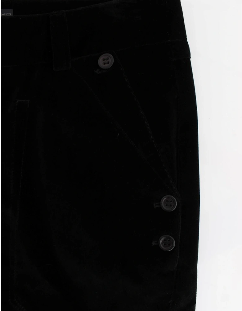 Velvet Pants Straight Leg Women - Black Jeans