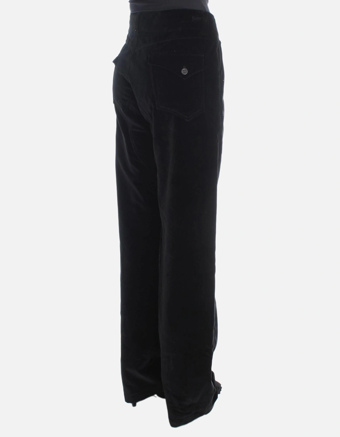 Velvet Pants Straight Leg Women - Black Jeans