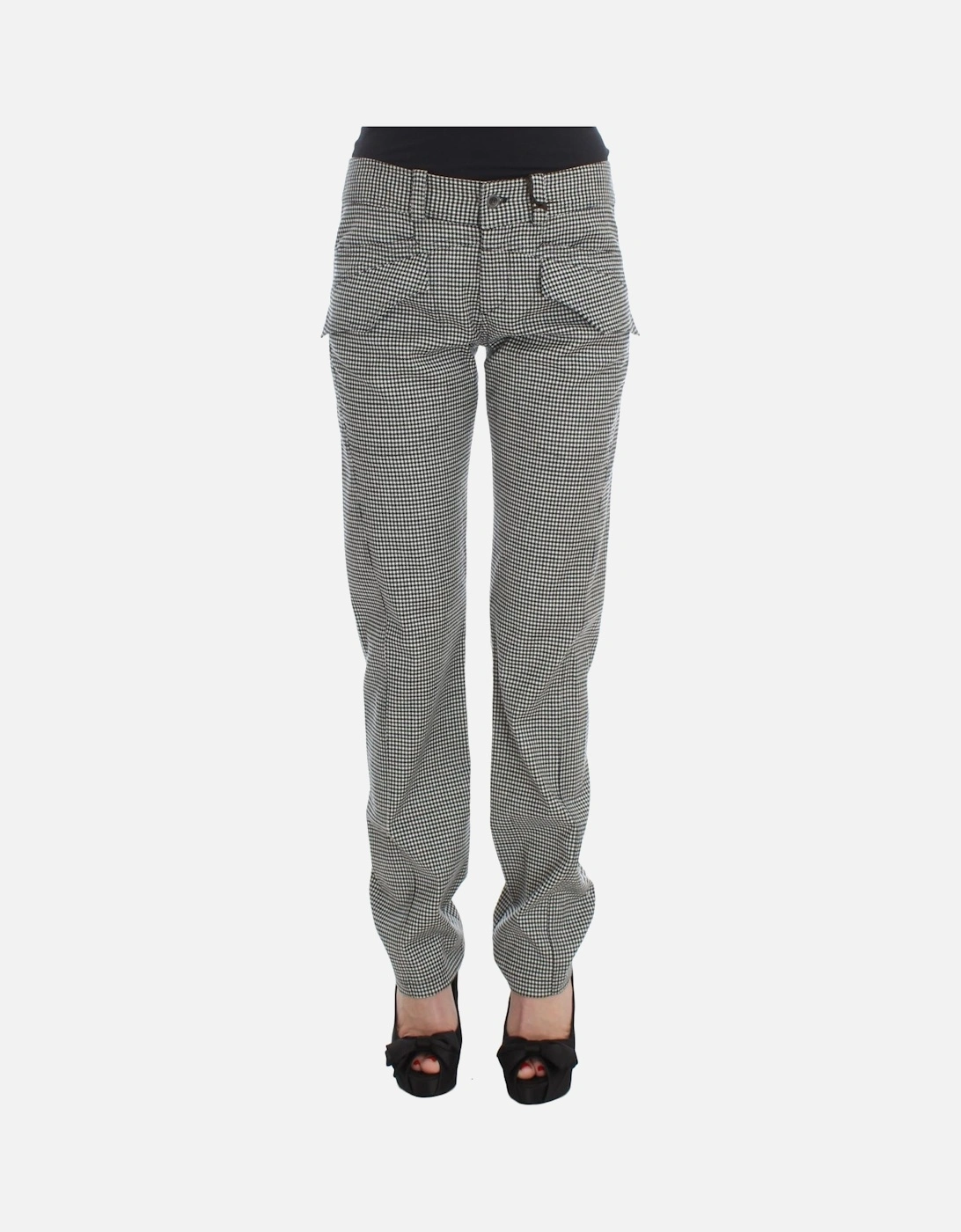 Checkered Regular Fit Cotton Blend Pants Women - Blackwhite Jeans, 7 of 6
