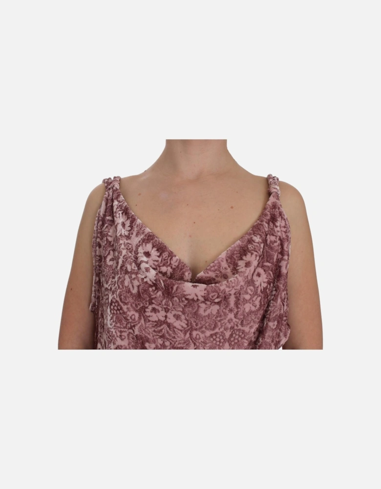 Velvet Cowl Neck Blouse Sleeveless Women - Pink T-Shirts