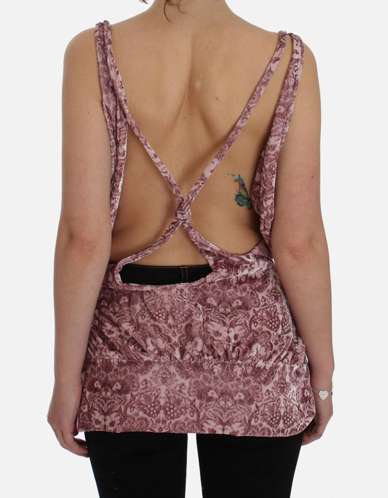 Velvet Cowl Neck Blouse Sleeveless Women - Pink T-Shirts