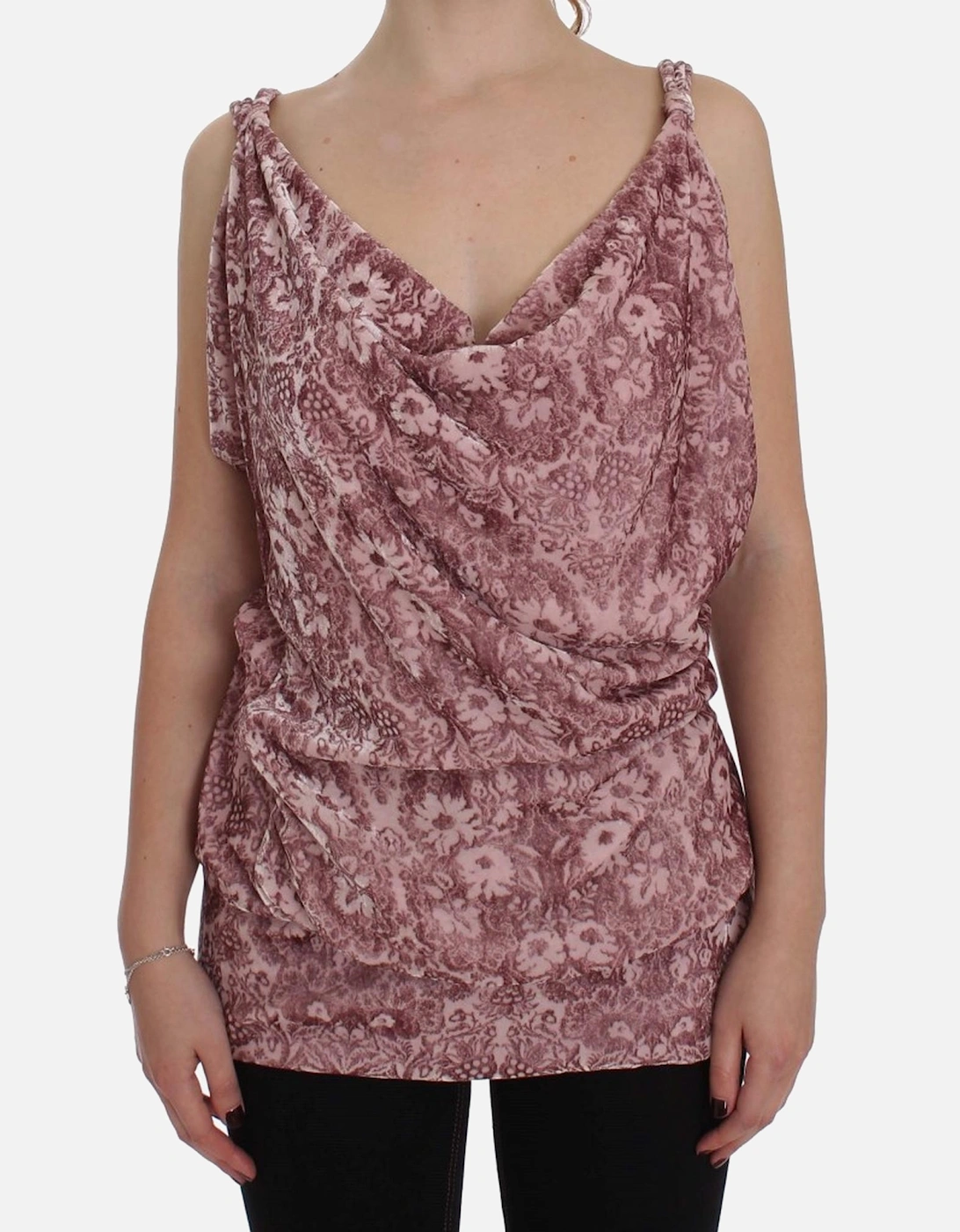 Velvet Cowl Neck Blouse Sleeveless Women - Pink T-Shirts, 7 of 6