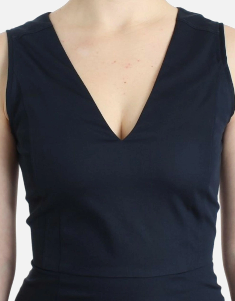 Sheath Dress VNeck Sleeveless Women - Blue Dresses