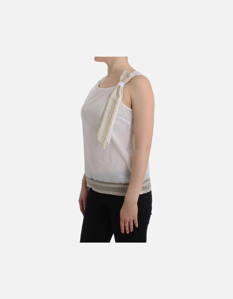 Cotton-Blend Bow Detail Sleeveless Top Women - White T-Shirts