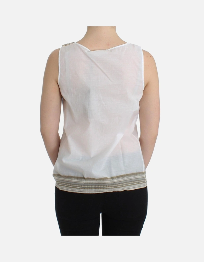 Cotton-Blend Bow Detail Sleeveless Top Women - White T-Shirts