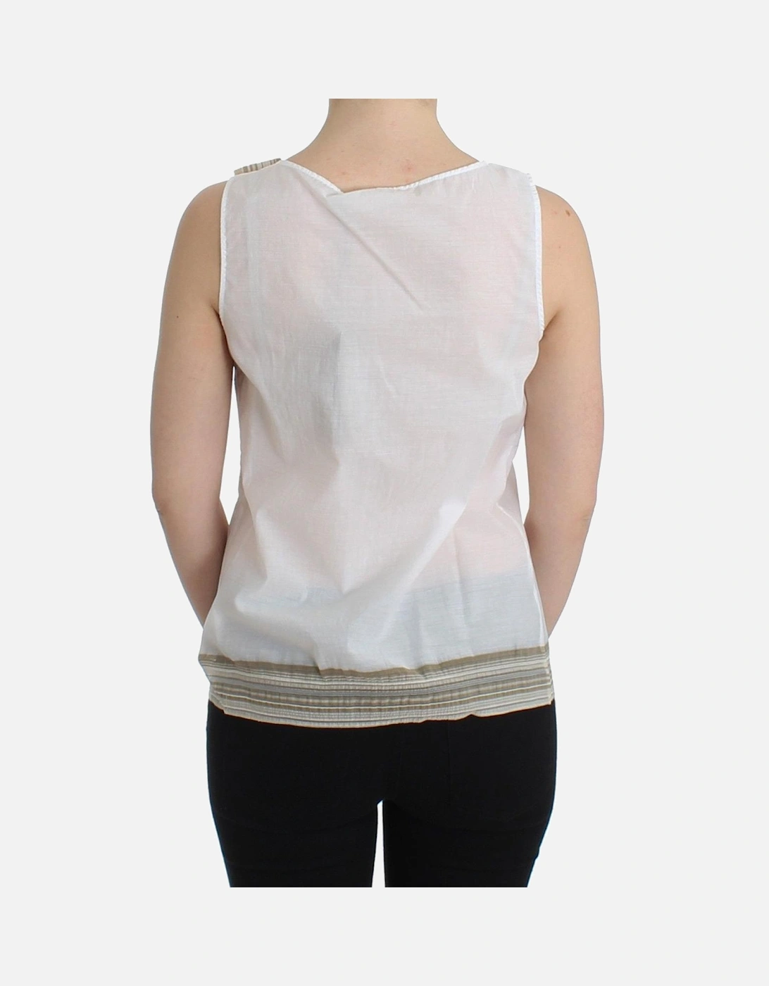 Cotton-Blend Bow Detail Sleeveless Top Women - White T-Shirts