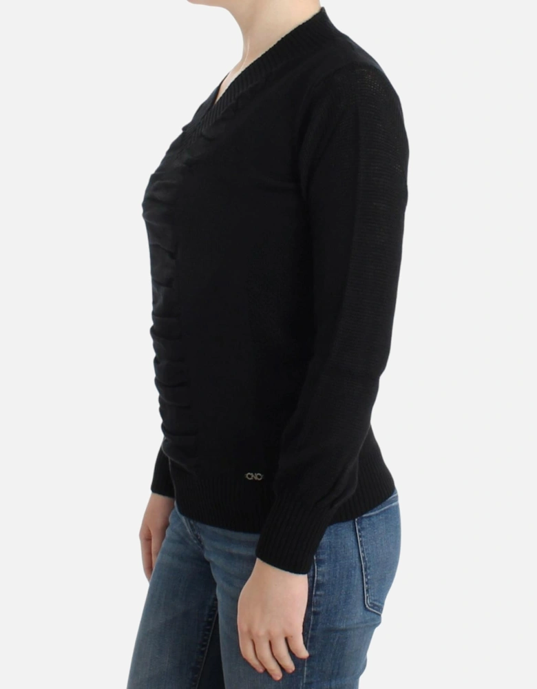VNeck Knit Pullover Sweater Women - Black