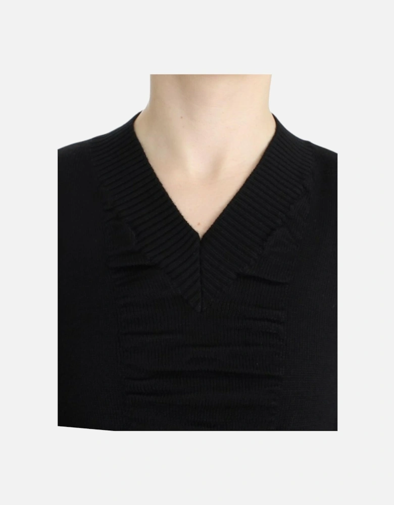 VNeck Knit Pullover Sweater Women - Black
