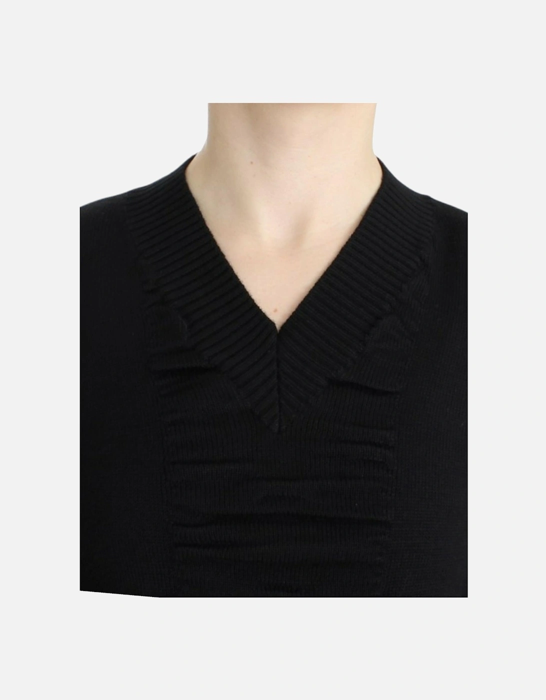 VNeck Knit Pullover Sweater Women - Black