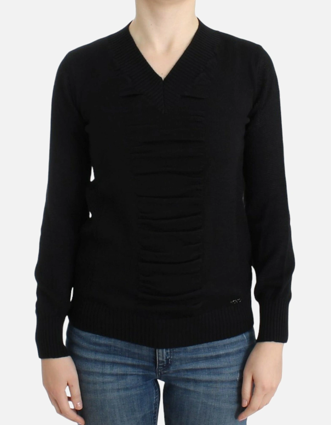 VNeck Knit Pullover Sweater Women - Black, 7 of 6